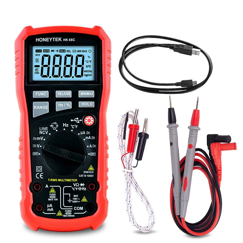 ESR Meter Capacitor Tester True RMS Temperature 6000 Count USB Date Transfer DC/AC Voltage Indicator Electric Testers Probe Tip
ESR Meter Capacitor Tester True RMS Temperature 6000 Count USB Date Transfer DC/AC Voltage Indicator Electric Testers Probe Tip