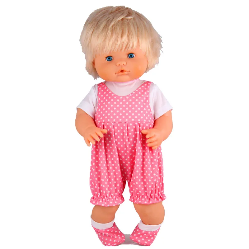 Одежда для кукол 41 см Nenuco Doll y su Hermanita комбинезон в розовый горошек с носками 16