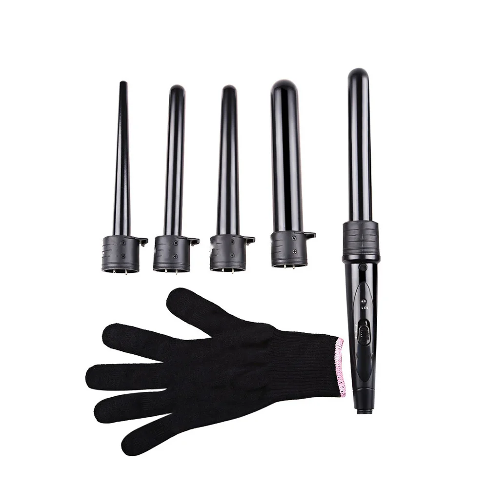 Pro 5 Part Interchangeable Hair Curling Iron Machine Ceramic Hair Curler Multi-size Roller Heat Resistant Glove Styling Set
Pro 5 Part Interchangeable Hair Curling Iron Machine Ceramic Hair Curler Multi-size Roller Heat Resistant Glove Styling Set