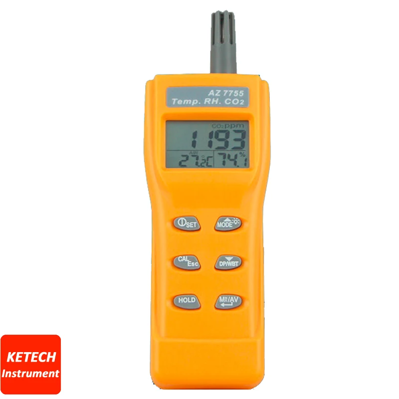 AZ7755 Handheld CO2 Detector Carbon Dioxide Tester Gas Detector with Temperature Humidity
AZ7755 Handheld CO2 Detector Carbon Dioxide Tester Gas Detector with Temperature Humidity