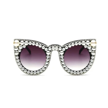 New Luxury Rhinestone Pearl Cat Eye Sunglasses Women vintage brand designer Oversized Sunglasses ladies party UV400 High quality
New Luxury Rhinestone Pearl Cat Eye Sunglasses Women vintage brand designer Oversized Sunglasses ladies party UV400 High quality