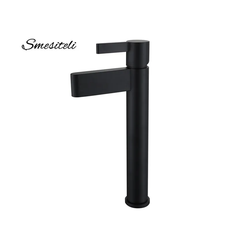 Smesiteli Solid Brass Matte Black Finish Unique Style Bathroom Sink Faucet Vessel One Hole/Handle Lavatory Tap
Smesiteli Solid Brass Matte Black Finish Unique Style Bathroom Sink Faucet Vessel One Hole/Handle Lavatory Tap