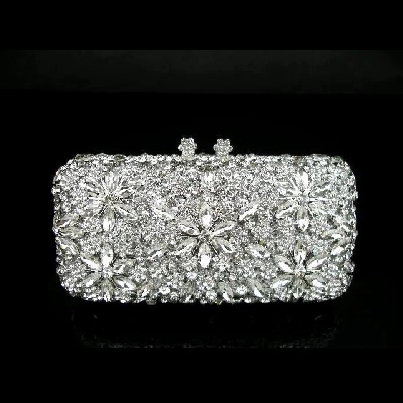 #8138 Crystal Flower Floral Silver Metal Bridal Party hollow Metal Evening purse clutch bag box case handbag
#8138 Crystal Flower Floral Silver Metal Bridal Party hollow Metal Evening purse clutch bag box case handbag