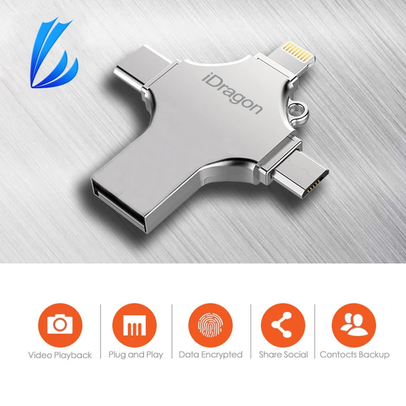 LL TRADER 64GB Pen Drive Storage OTG USB Flash Drive For iOS iPhone 7 iPad Android PC Flash Drive Metal U Disk Memory USB Stick
LL TRADER 64GB Pen Drive Storage OTG USB Flash Drive For iOS iPhone 7 iPad Android PC Flash Drive Metal U Disk Memory USB Stick