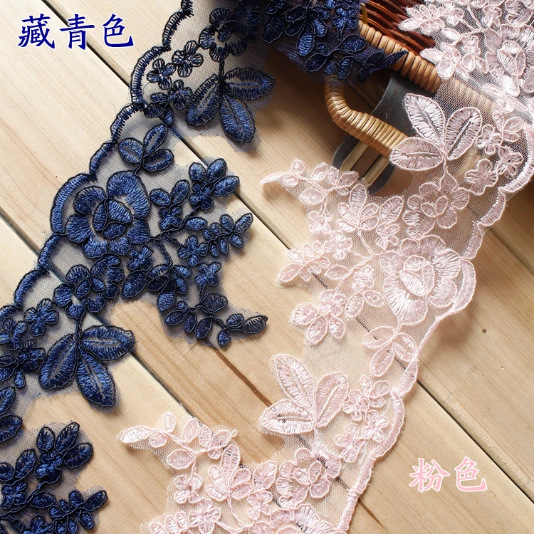7 Colors in stock Navy blue, Champagne, Red, Grey, Pink, Ivory, Black embrodiery lace trim 6 yards 13CM
7 Colors in stock Navy blue, Champagne, Red, Grey, Pink, Ivory, Black embrodiery lace trim 6 yards 13CM