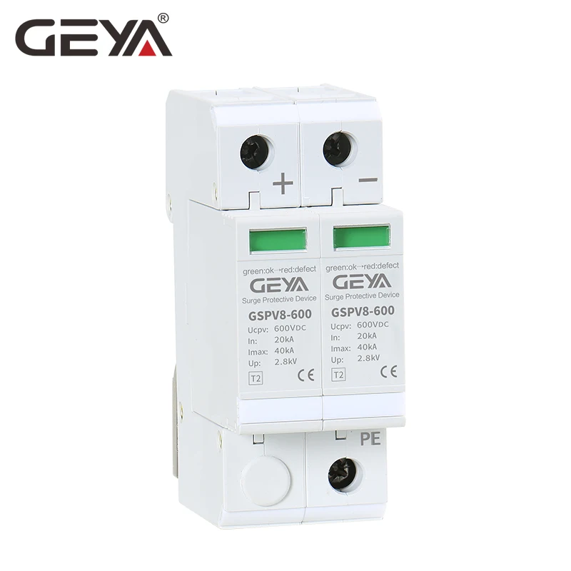 GEYA 2P DC SPD 600V 40KA Surge Protection Device 50/60Hz SPD DC 500V Overvoltage Protector
GEYA 2P DC SPD 600V 40KA Surge Protection Device 50/60Hz SPD DC 500V Overvoltage Protector