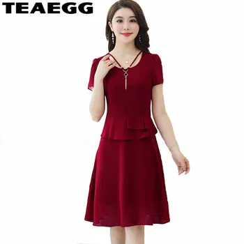 TEAEGG Ladies Dresses Large Sizes Summer Beach Dress Chiffon Short Sleeve Elegant Wine Red Womens Dress Plus Size 4XL 5XL AL1128
TEAEGG Ladies Dresses Large Sizes Summer Beach Dress Chiffon Short Sleeve Elegant Wine Red Womens Dress Plus Size 4XL 5XL AL1128