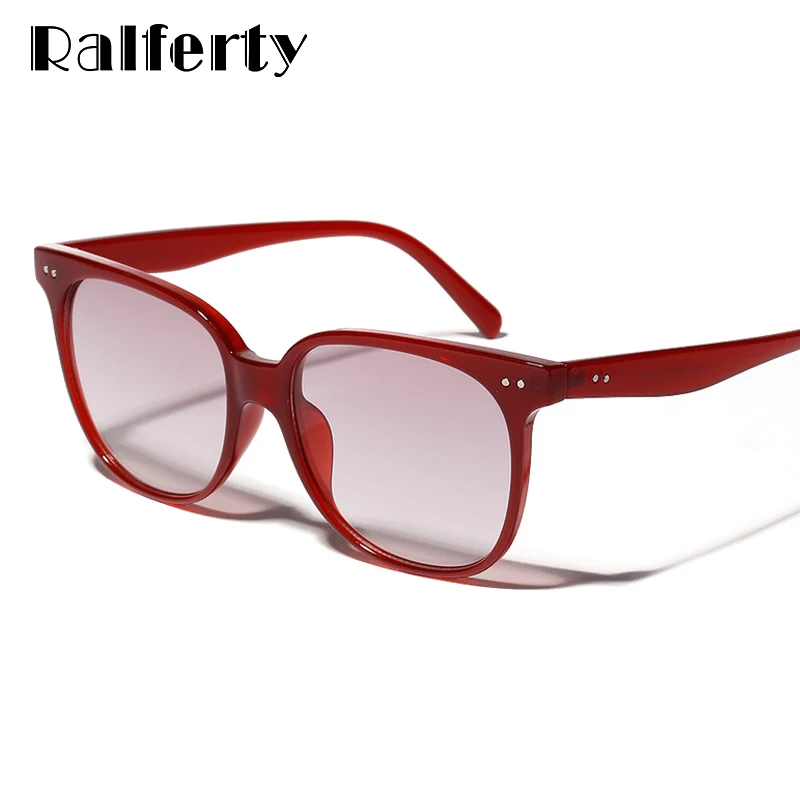 

Ralferty Vintage Sunglasses Women Men Retro Big Square Frame Red Sun Glasses UV400 Gradient Shades For Women Eyewear W18523