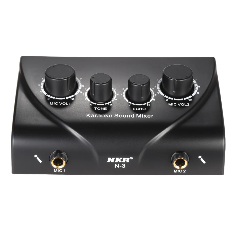Karaoke Sound Mixer Dual Mic Inputs With Cable N-1 Silver Color | Спорт и развлечения