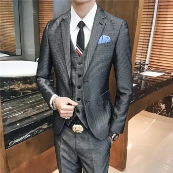 High quality mens suit 3 piece set ( jacket + pants + vest ) Wedding business suit Blazer +Waistcoat+ trousers
High quality mens suit 3 piece set ( jacket + pants + vest ) Wedding business suit Blazer +Waistcoat+ trousers