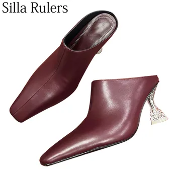 Silla Rulers 2019 new spring crystal wine glass heel slippers women genuine leather shallow square toe half slippers women shoes
Silla Rulers 2019 new spring crystal wine glass heel slippers women genuine leather shallow square toe half slippers women shoes
