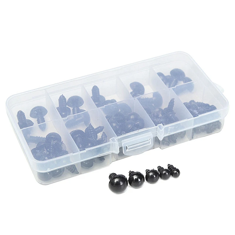100pcs/box 6-12mm Stuffed Toy Eyes Black Plastic Safety Eyes For Teddy Bear Doll Animal Crafts Box Cartoon Animal Puppet Crafts
100pcs/box 6-12mm Stuffed Toy Eyes Black Plastic Safety Eyes For Teddy Bear Doll Animal Crafts Box Cartoon Animal Puppet Crafts