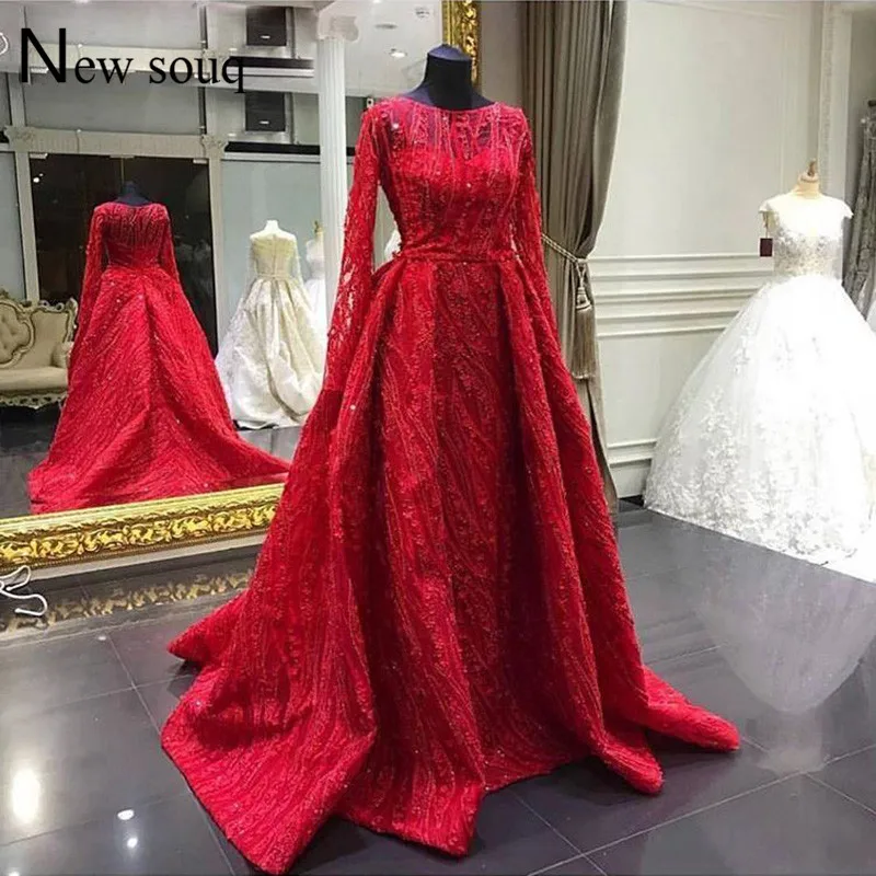 New Red Arabic Evening Dresses 2019 Couture Islamic Dubai Kaftan Saudi Arabic Party Dress Robe De Soiree With Detachable Train
New Red Arabic Evening Dresses 2019 Couture Islamic Dubai Kaftan Saudi Arabic Party Dress Robe De Soiree With Detachable Train