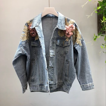 2019 Spring Autumn Jeans Jacket Coat Woman Pearl Beaded Flower Embroidered Vintage Denim Jackets 1952
2019 Spring Autumn Jeans Jacket Coat Woman Pearl Beaded Flower Embroidered Vintage Denim Jackets 1952