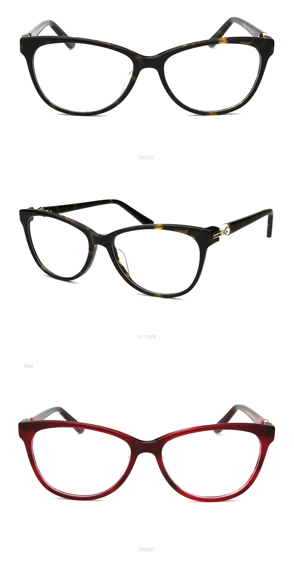 ZENOTTC Eyeglasses Frame Women glasses Hinge Clear Lens Cat Eye Optical Spectacle Frames Crystals Gafas Mujer Lente Transparente11
