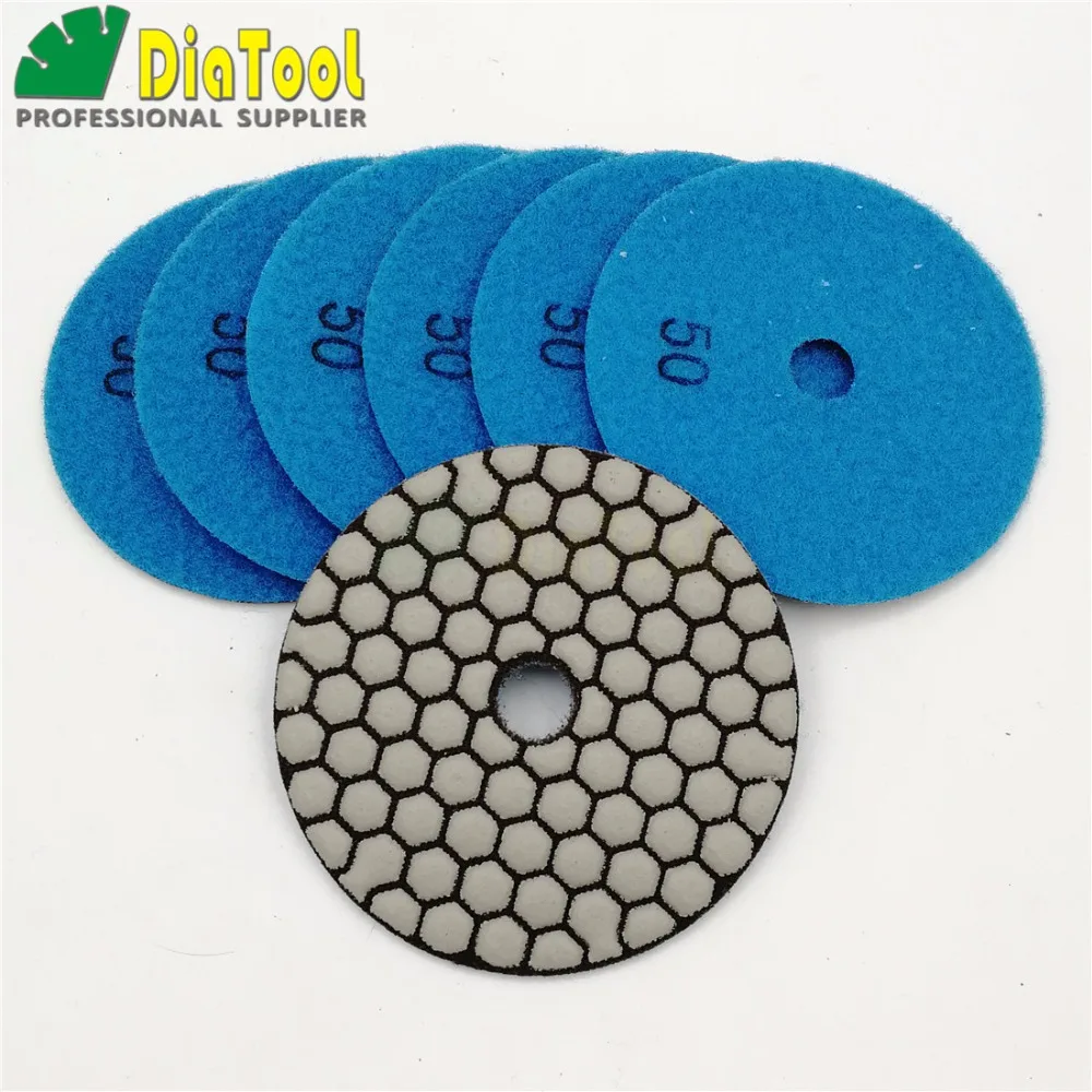 4/" DIAMOND POLISHING PAD 8 PCS 1 Rubber Velcro Backer