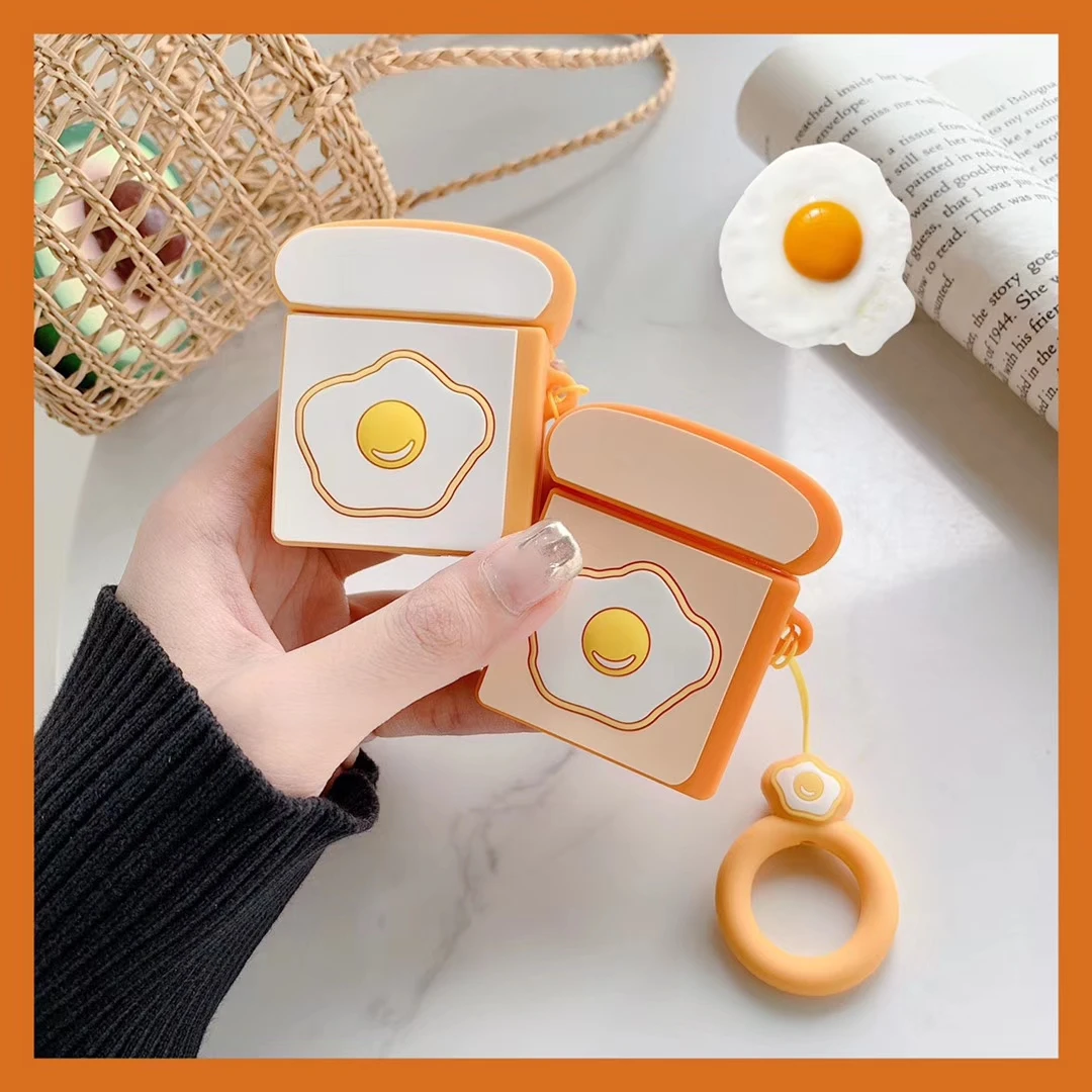 Cute 3D Toast Bread Silicone Shell for Airpods Case Wireless Bluetooth Earphone Case Charging Box with Finger Ring Strap
Cute 3D Toast Bread Silicone Shell for Airpods Case Wireless Bluetooth Earphone Case Charging Box with Finger Ring Strap
