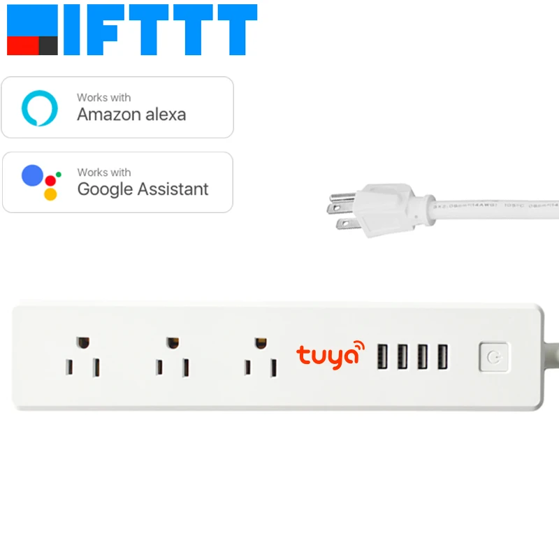 US Smart Wifi Power Strip Surge Protector Multiple Power Sockets 4 USB Port Alexa Echo Google Voice Control Home Timer
US Smart Wifi Power Strip Surge Protector Multiple Power Sockets 4 USB Port Alexa Echo Google Voice Control Home Timer