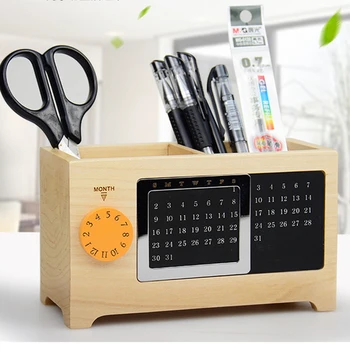 Rectangular Wooden Pen Holder Maple/ Walnut Large Capacity Pen Container with Adjustable Month and Date Office Desk Storage Box
Rectangular Wooden Pen Holder Maple/ Walnut Large Capacity Pen Container with Adjustable Month and Date Office Desk Storage Box
