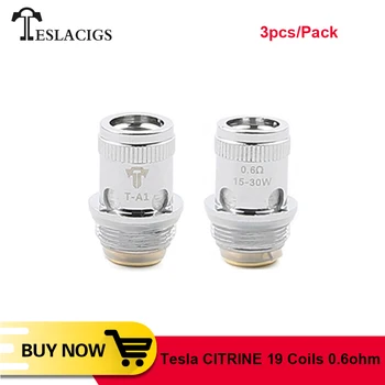3pcs/pack Original Tesla Citrine 19 Replacement Coil 0.6ohm for Tesla Citrine 19 Tank E Cigarette Vape Atomizer Accessories
3pcs/pack Original Tesla Citrine 19 Replacement Coil 0.6ohm for Tesla Citrine 19 Tank E Cigarette Vape Atomizer Accessories