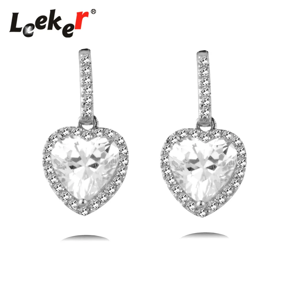 LEEKER Shiny Clear Crystal Heart Drop Earrings Hanging Gold/Silver Color Women Wedding Party Jewelry Gifts 91243 LK10
LEEKER Shiny Clear Crystal Heart Drop Earrings Hanging Gold/Silver Color Women Wedding Party Jewelry Gifts 91243 LK10