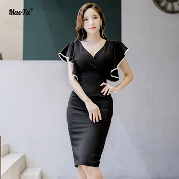 Summer Dresses Sleeveless V-Neck Women Dress Office Slim Sexy Party split Dress Patchwork Ruffles Lady pencil Sundress
Summer Dresses Sleeveless V-Neck Women Dress Office Slim Sexy Party split Dress Patchwork Ruffles Lady pencil Sundress