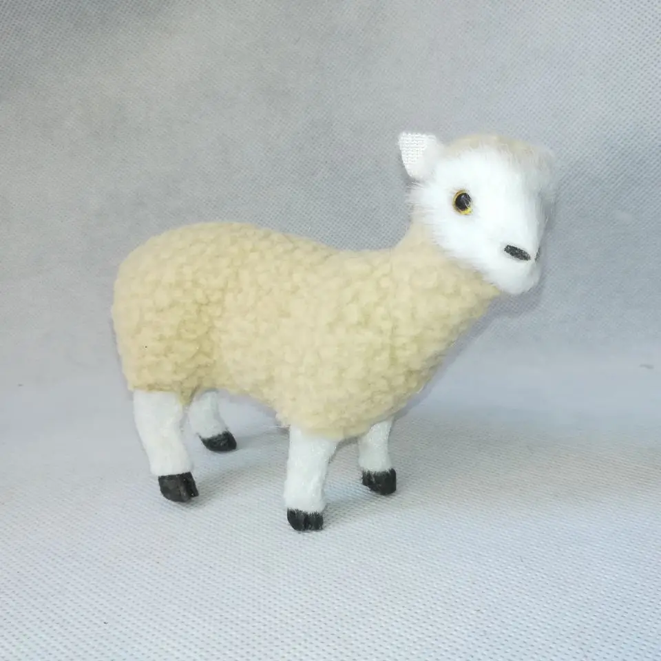 real life toy about 12x10cm sheep model polyethylene&real furs goat home decoration props gift d1079 | Игрушки и хобби