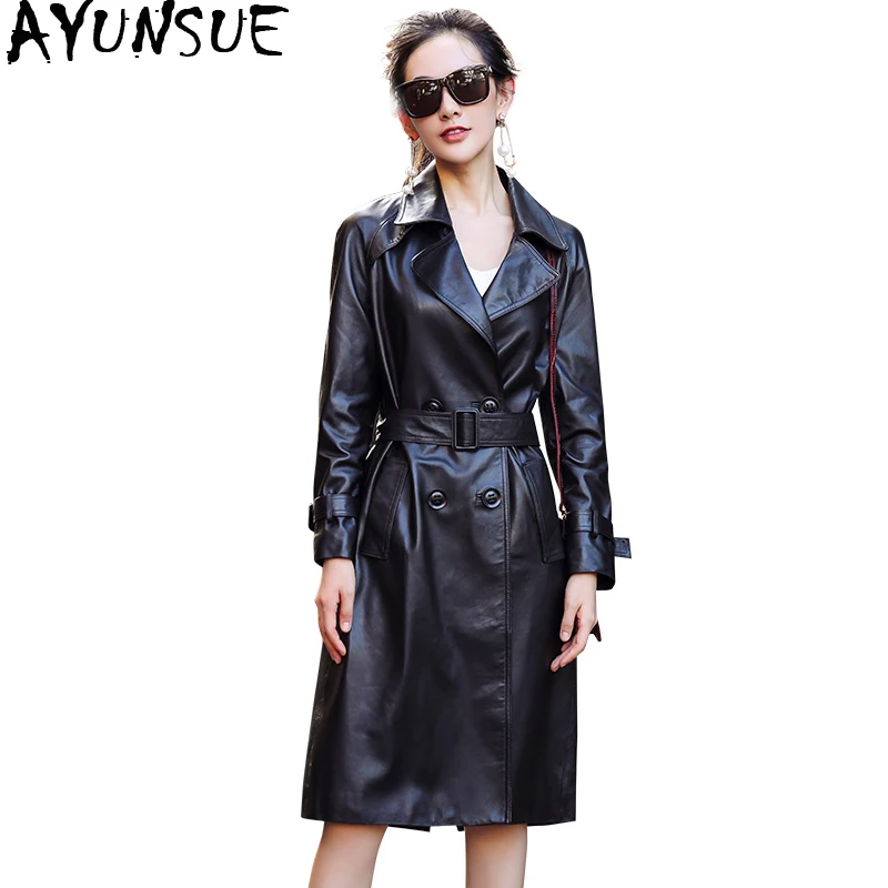 AYUNSUE 2019 Genuine Leather Jacket Women Autumn Natural Sheepskin Coat With Belt Long Trench Female Real Leather Jackets OT1730
AYUNSUE 2019 Genuine Leather Jacket Women Autumn Natural Sheepskin Coat With Belt Long Trench Female Real Leather Jackets OT1730