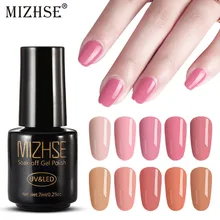 Mizhse 오래 지속되는 마카롱 젤 폴란드어 누드 시리즈 네일 폴리시 7 ml 레드 그레이 uv 젤 접착제 반짝이 프라이머 탑베이스 코트(China)