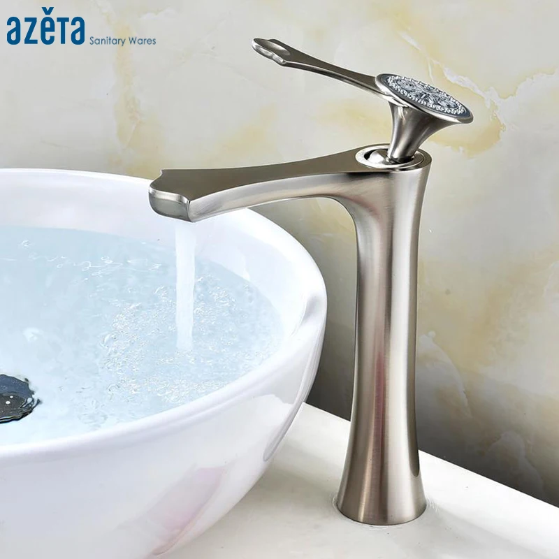 Смеситель для ванной комнаты Azeta AT6306HBN высокий кран раковины из матового никеля