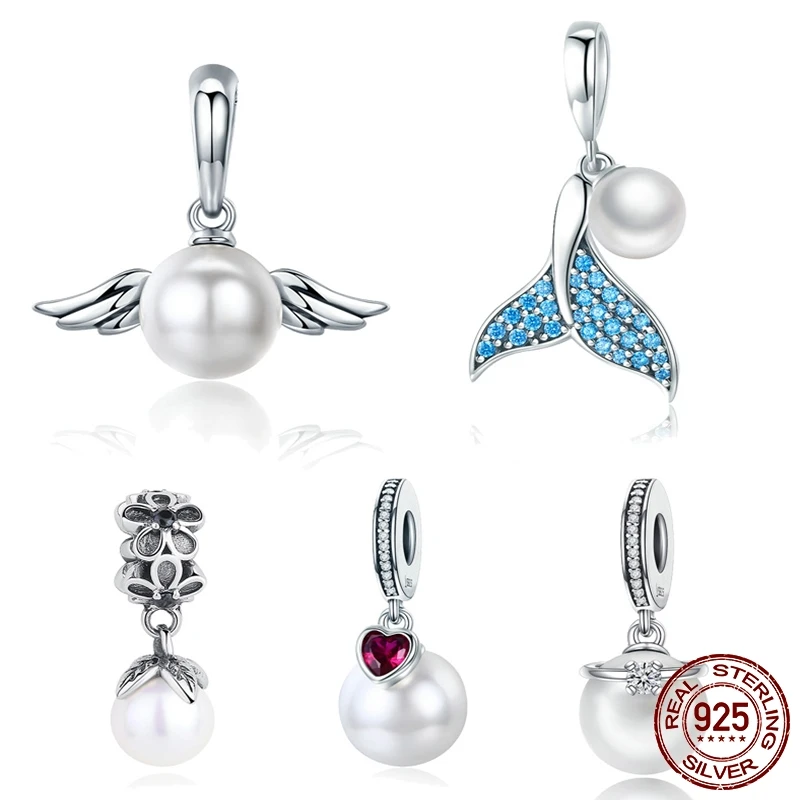 Real 100% 925 Sterling Silver Angel Wing Feather Mermaid Pearl Beads Fit Original Pandora Bracelet DIY Charms Jewelry
Real 100% 925 Sterling Silver Angel Wing Feather Mermaid Pearl Beads Fit Original Pandora Bracelet DIY Charms Jewelry