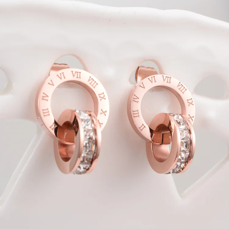 Martick Roman Numerals Earrings Shine CZ Rose Gold-color 316L Stainless Steel Stud Earrings brincos For Women Fashion Jewelry M6
Martick Roman Numerals Earrings Shine CZ Rose Gold-color 316L Stainless Steel Stud Earrings brincos For Women Fashion Jewelry M6