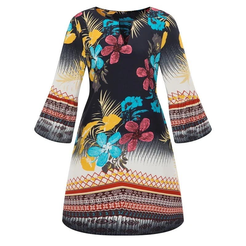 Fashion Brand Women Autumn Dress Print Flower Three Quarter A Line Dresses Female Big Size For Party Gift O Neck Vestidos WKL073
Fashion Brand Women Autumn Dress Print Flower Three Quarter A Line Dresses Female Big Size For Party Gift O Neck Vestidos WKL073