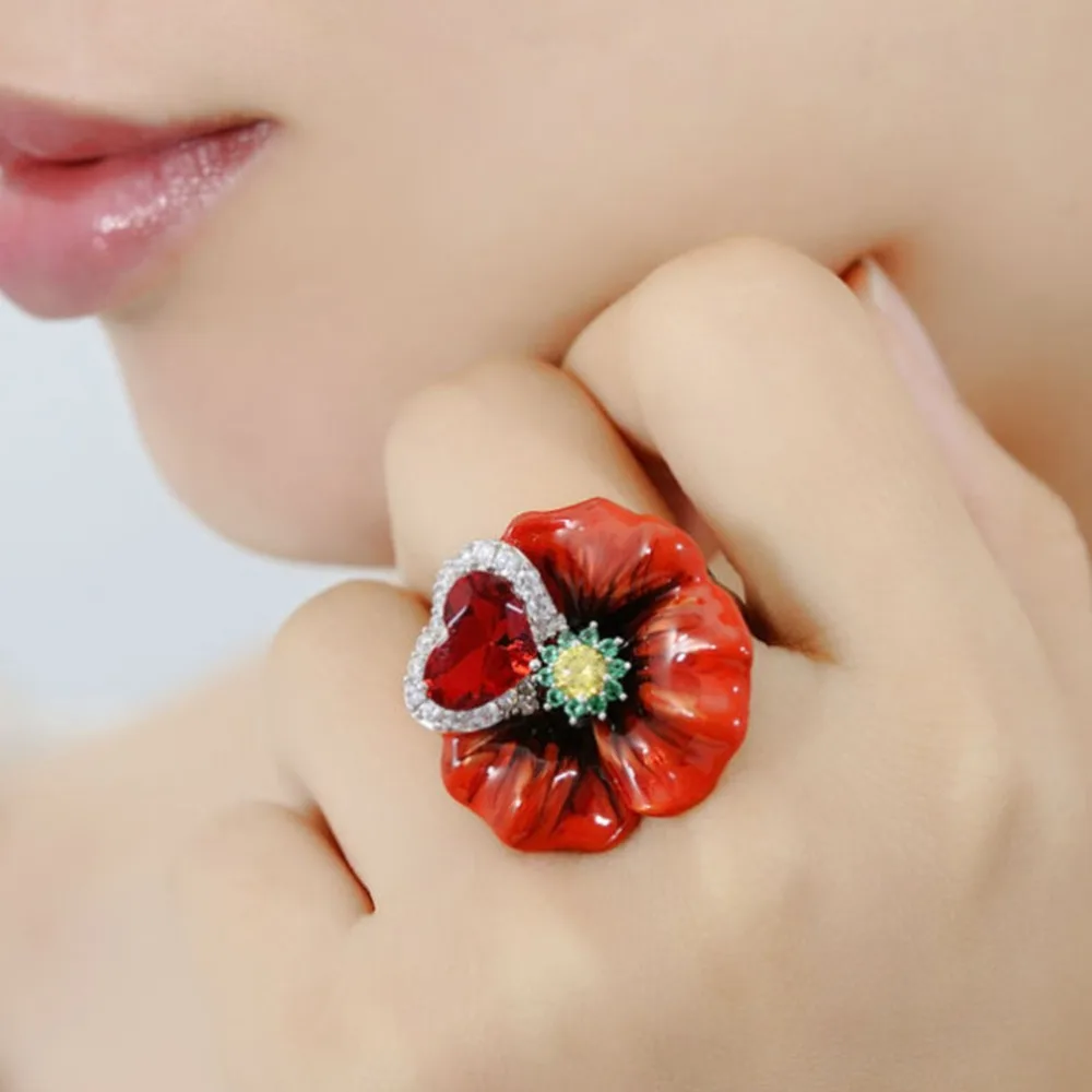 Flower Shape Ring Crystal Rose Ring Wedding Party Anniversary Accessories Jewelry Gifts For Women Girls
Flower Shape Ring Crystal Rose Ring Wedding Party Anniversary Accessories Jewelry Gifts For Women Girls
