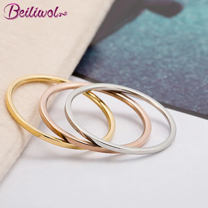 Rings for Women Titanium Steel Rose Gold Color Korean Jewelry Men Simple Wedding Couple Tail Width 1mm Stackable Thin Circle
Rings for Women Titanium Steel Rose Gold Color Korean Jewelry Men Simple Wedding Couple Tail Width 1mm Stackable Thin Circle
