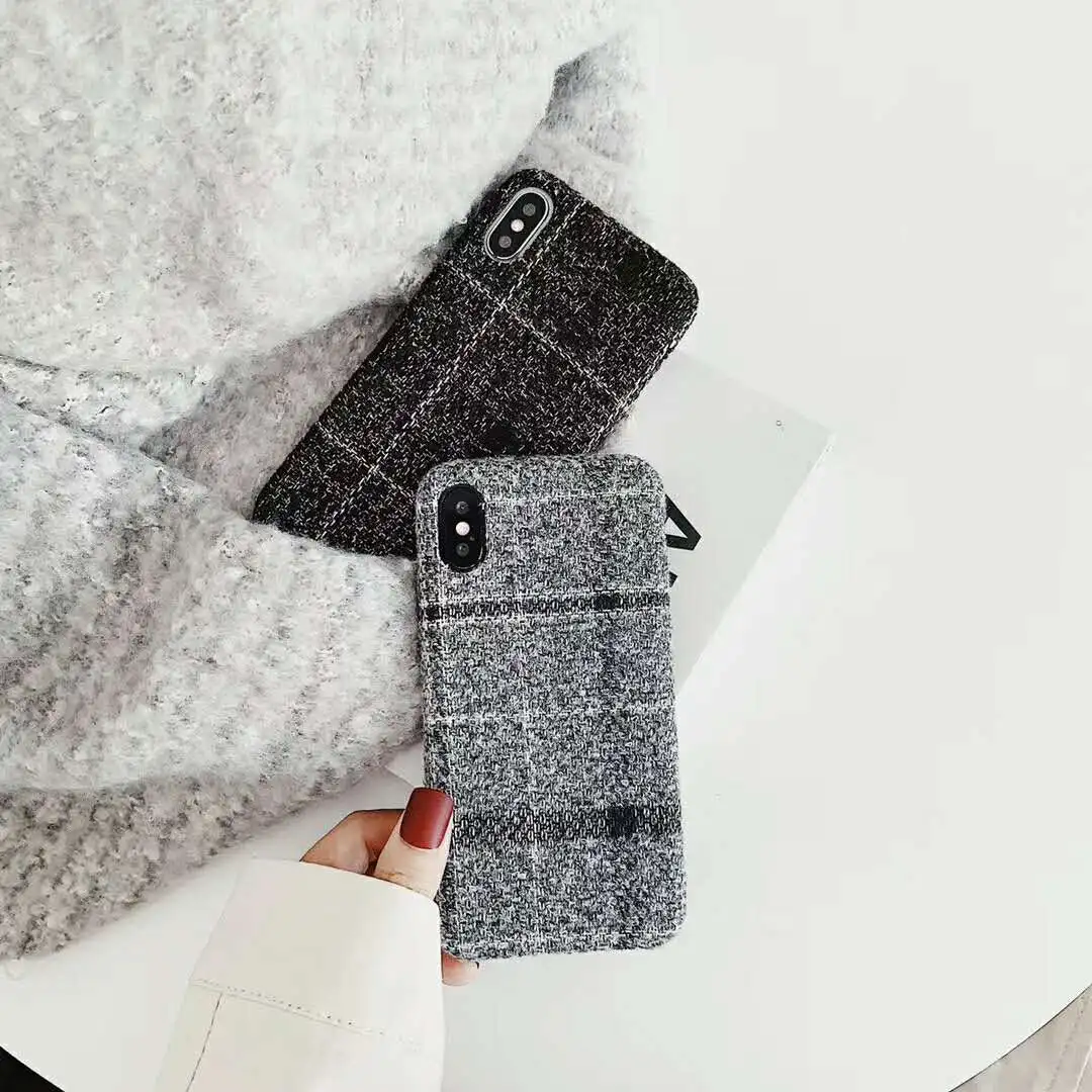 Hot New Luxury Woolen Suede Cloth Phone Cover Case for iPhone Xs MAX Xr X 7 8plus 6 6splus Simple Plaid hard Back shell Cases
Hot New Luxury Woolen Suede Cloth Phone Cover Case for iPhone Xs MAX Xr X 7 8plus 6 6splus Simple Plaid hard Back shell Cases