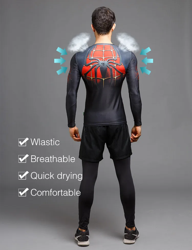 Compression Shirt Workout Training Fitness Men Cosplay Rashgard Plus Size Bodybuilding T shirt 3D Printed Sports Tops For Male Compression Shirt Workout Training Fitness Men Cosplay Rashgard Plus Size Bodybuilding T shirt 3D Printed Sports Tops For Male