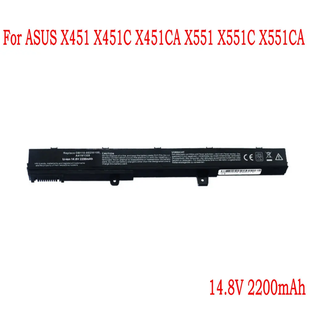 14.8V 2200mAh A31N1319 A41N1308 Laptop Battery For ASUS X451 X451C X451CA X551 X551C X551CA Series
14.8V 2200mAh A31N1319 A41N1308 Laptop Battery For ASUS X451 X451C X451CA X551 X551C X551CA Series