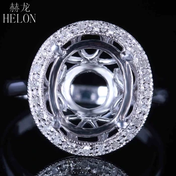 HELON Solid 14k White Gold 12x10mm Oval Shape Pave Natural Diamonds Engagement Wedding Semi Mount Ring Women's Jewelry Fine Ring
HELON Solid 14k White Gold 12x10mm Oval Shape Pave Natural Diamonds Engagement Wedding Semi Mount Ring Women's Jewelry Fine Ring