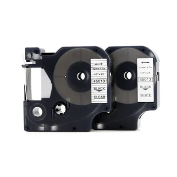 10 packs 12mm Black on White 45013 compatible label tapes for dymo label printers
10 packs 12mm Black on White 45013 compatible label tapes for dymo label printers