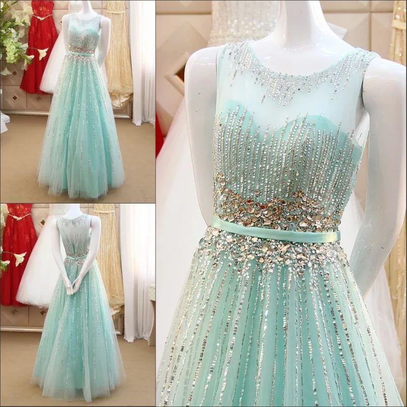 2016 New Elegant A Line Formal Dresses Light Blue Lace Appliques Evening Dresses With Crystals Robe De Soiree IZ518
2016 New Elegant A Line Formal Dresses Light Blue Lace Appliques Evening Dresses With Crystals Robe De Soiree IZ518