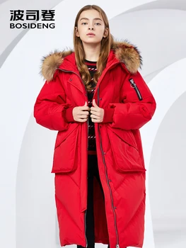 BOSIDENG women's big fur collar hooded down jacket cold winter ladies long high quality down coat warm fashion parka B80141018
BOSIDENG women's big fur collar hooded down jacket cold winter ladies long high quality down coat warm fashion parka B80141018