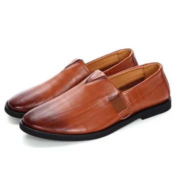 Men's designer genuine leather shoes summer solid elastic band men loafers breathable flat heel casual wedding shoes 38-44
Men's designer genuine leather shoes summer solid elastic band men loafers breathable flat heel casual wedding shoes 38-44