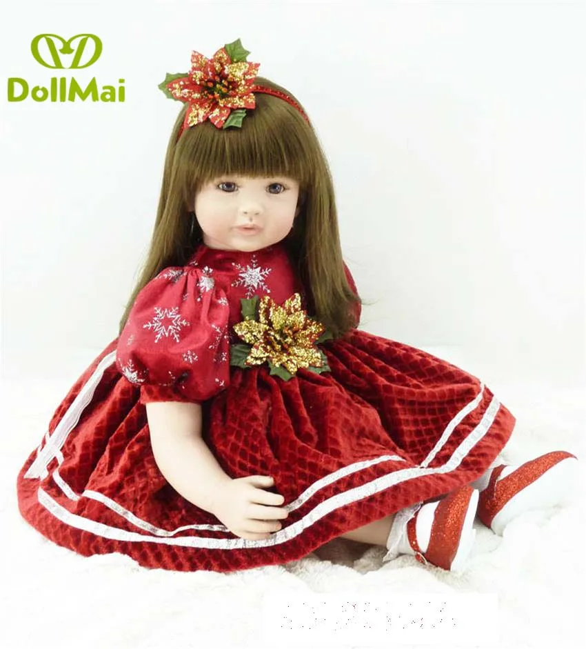 60cm Silicone vinyl Reborn Baby Doll Toys princess toddler girl dolls in red xmas dress bebe gift reborn bonecas oyuncak bebe
60cm Silicone vinyl Reborn Baby Doll Toys princess toddler girl dolls in red xmas dress bebe gift reborn bonecas oyuncak bebe