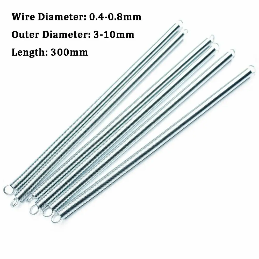 1Pcs Spring Steel Dual Hook Long Expansion Tension Spring Hardware Accessories Wire Dia 0.4-0.8mm Outer Dia 3-10mm Length 300mm
1Pcs Spring Steel Dual Hook Long Expansion Tension Spring Hardware Accessories Wire Dia 0.4-0.8mm Outer Dia 3-10mm Length 300mm