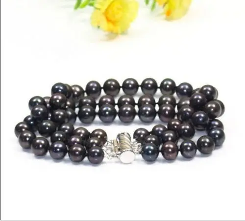 NATURAL 3 ROW 9-10MM natural South Sea black Pearl bracelet 7.5-8'' 14k/20 Noble style Natural Fine jewe FREE SHIPPING
NATURAL 3 ROW 9-10MM natural South Sea black Pearl bracelet 7.5-8'' 14k/20 Noble style Natural Fine jewe FREE SHIPPING
