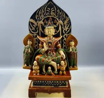 19'' chinese tri-coloured glazed pottery ceramic buddhism buddha Guanyin statue
19'' chinese tri-coloured glazed pottery ceramic buddhism buddha Guanyin statue