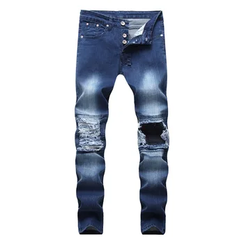 Men's Ripped Jeans Skinny Cotton Khaki Blue Black Motorcycle Pants Male Vintage Distressed Biker Denim Elastic Trousers
Men's Ripped Jeans Skinny Cotton Khaki Blue Black Motorcycle Pants Male Vintage Distressed Biker Denim Elastic Trousers