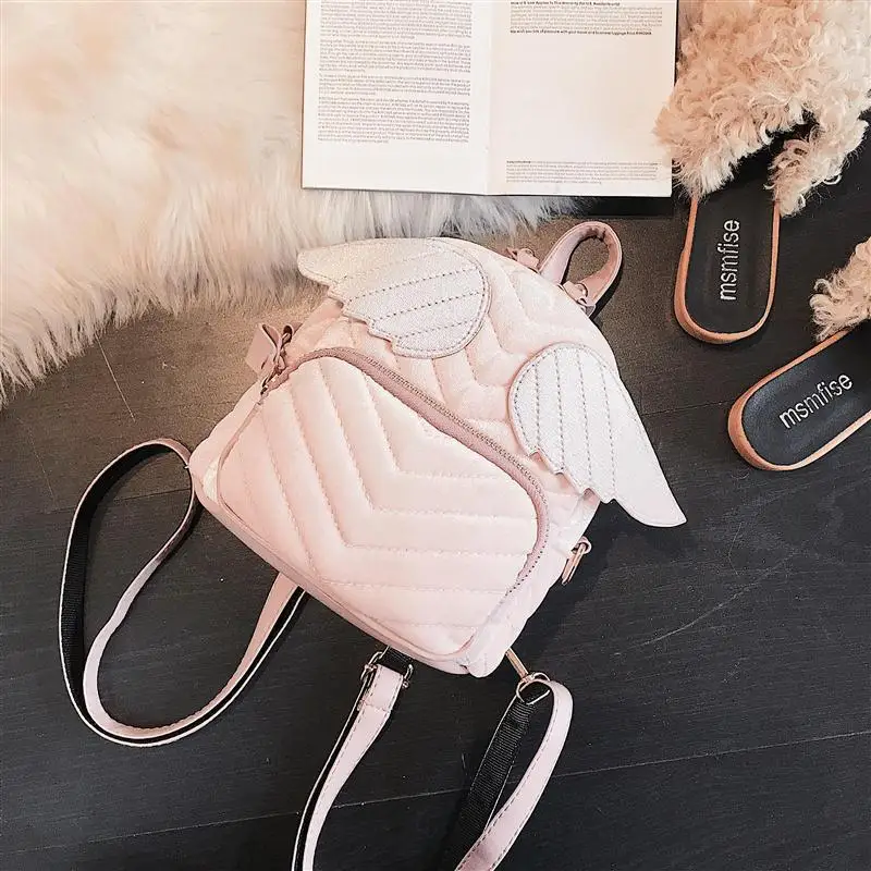 2019 New retro velvet leisure Mini backpack Girl cute little angel wings backpack student School bags Women Shoulder Bags a235
2019 New retro velvet leisure Mini backpack Girl cute little angel wings backpack student School bags Women Shoulder Bags a235