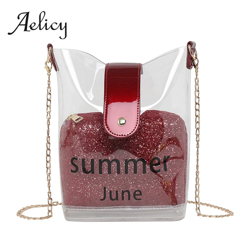 Aelicy 2pcs Women Transparent Shoulder Bag Clutch Summer Style Composite Sequins Messenger Bag Ladies Chain Bling Crossbody Bag
Aelicy 2pcs Women Transparent Shoulder Bag Clutch Summer Style Composite Sequins Messenger Bag Ladies Chain Bling Crossbody Bag